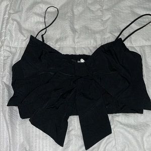 Black BOW Cropped Top